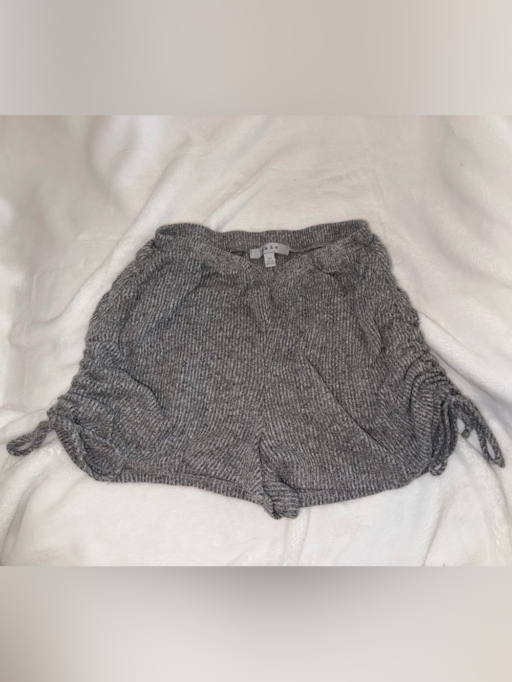Gaze Grey Ribbed Knit Shorts Size XS